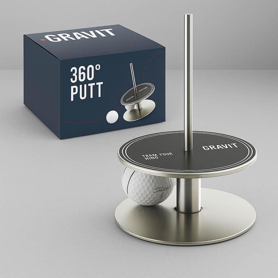 hoyo portátil de golf gravit putt 360 negro con caja