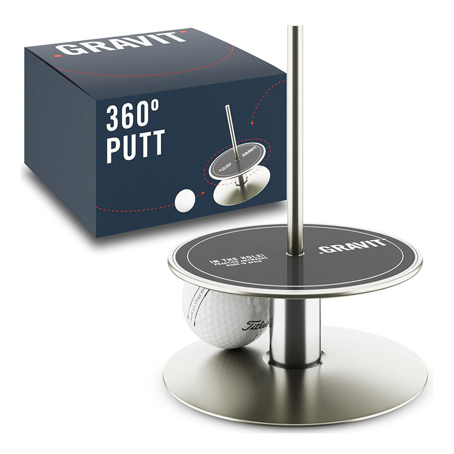 hoyo portátil de golf gravit putt 360 negro con caja