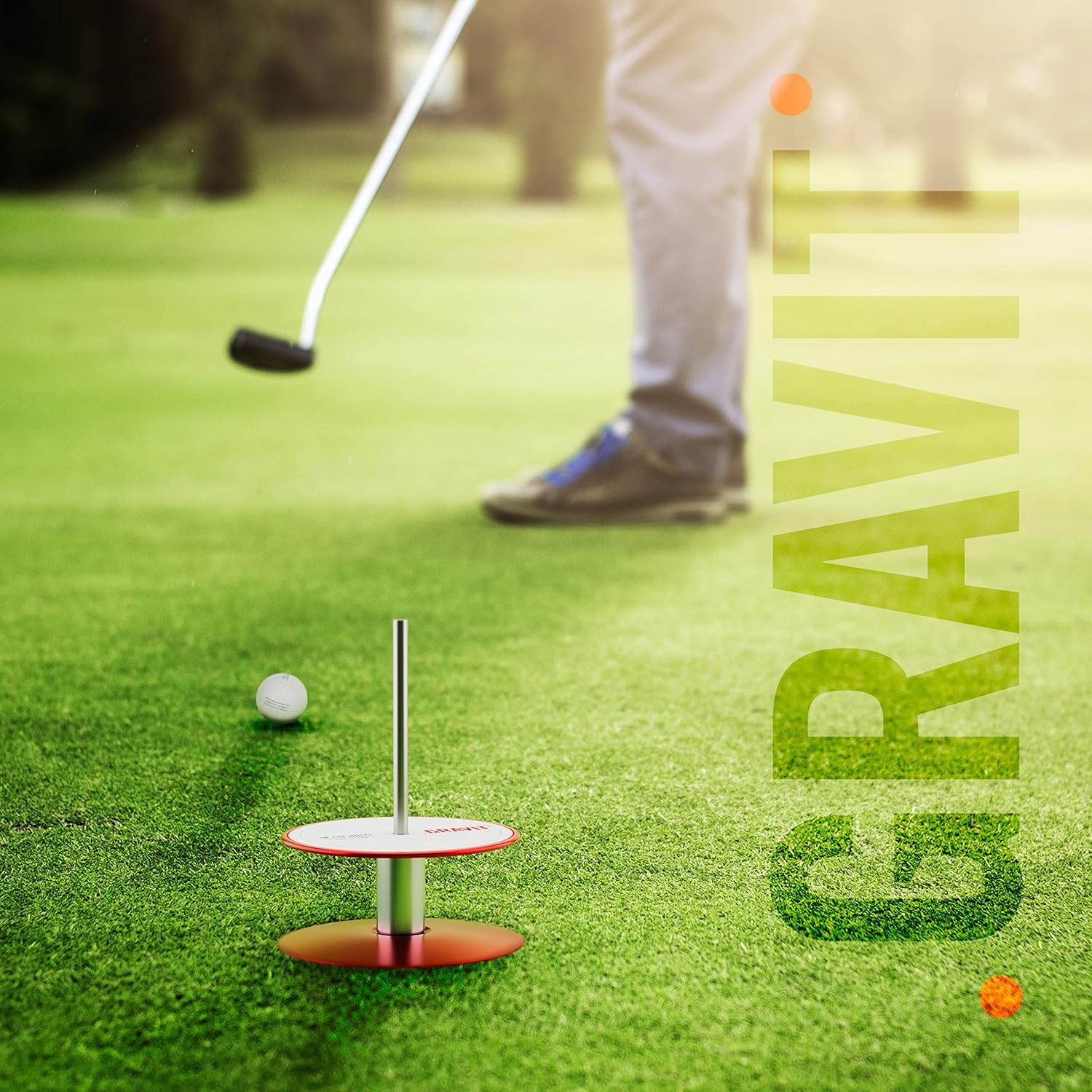 hoyo portátil de golf gravit putt 360 usado en green real