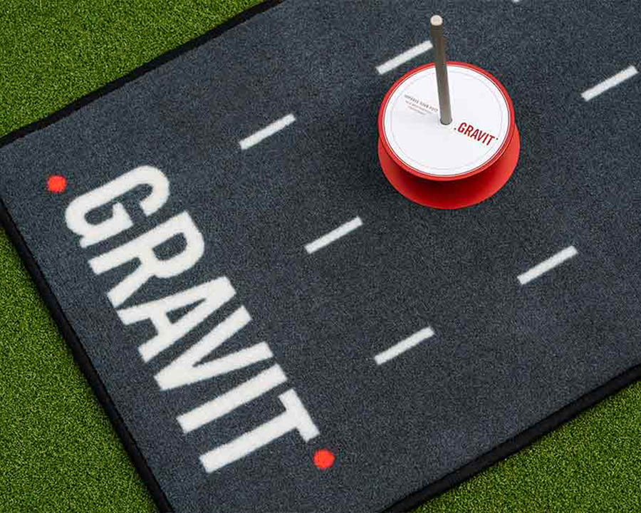 alfombrilla putting green gravit con hoyo portátil de golf 360 rojo